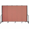 Screenflex Portable Room Divider - 5 Panel - 6'H x 9'5"L - Cranberry