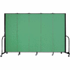 Screenflex Portable Room Divider - 5 Panel - 6'H x 9'5"L - Sea Green
