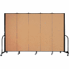 Screenflex Portable Room Divider - 5 Panel - 6'H x 9'5"L - Sand