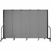 Screenflex Portable Room Divider - 5 Panel - 6'H x 9'5"L -  Grey