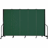 Screenflex Portable Room Divider - 5 Panel - 6'H x 9'5"L - Green