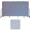 Screenflex 5 Panel Portable Room Divider, 6'H x 9'5"W, Vinyl Color: Blue Tide