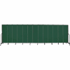 Screenflex 13 Panel Portable Room Divider, 6'8"H x 24'1"L, Fabric Color: Green
