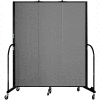 Screenflex 3 Panel Portable Room Divider, 6'8"H x 5'9"L, Fabric Color: Stone