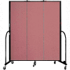 Screenflex 3 Panel Portable Room Divider, 6'8"H x 5'9"W, Fabric Color: Rose