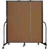 Screenflex 3 Panel Portable Room Divider, 6'8"H x 5'9"W, Fabric Color: Walnut