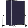 Screenflex 3 Panel Portable Room Divider, 6'8" H x 5'9" L, Fabric Color: Navy