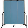 Screenflex 3 Panel Portable Room Divider, 6'8"H x 5'9"L, Fabric Color: Summer Blue