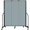 Screenflex 3 Panel Portable Room Divider, 6'8"H x 5'9"L, Fabric Color: Grey Stone