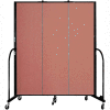 Screenflex 3 Panel Portable Room Divider, 6'8"H x 5'9"L, Fabric Color: Cranberry