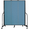 Screenflex 3 Panel Portable Room Divider, 6'8"H x 5'9"W, Fabric Color: Blue