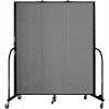 Screenflex 3 Panel Portable Room Divider, 6'8"H x 5'9"L, Fabric Color: Grey