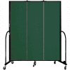 Screenflex 3 Panel Portable Room Divider, 6'8"H x 5'9"L, Fabric Color: Green