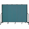 Screenflex 5 Panel Portable Room Divider, 6'8"H x 9'5"L, Fabric Color: Lake