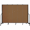 Screenflex 5 Panel Portable Room Divider, 6'8"H x 9'5"L, Fabric Color: Walnut