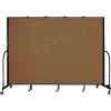Screenflex 5 Panel Portable Room Divider, 6'8"H x 9'5"W, Fabric Color: Walnut