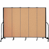 Screenflex 5 Panel Portable Room Divider, 6'8"H x 9'5"W, Fabric Color: Desert