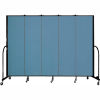 Screenflex 5 Panel Portable Room Divider, 6'8"H x 9'5"L, Fabric Color: Summer Blue