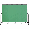 Screenflex 5 Panel Portable Room Divider, 6'8"H x 9'5"L, Fabric Color: Sea Green