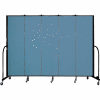 Screenflex 5 Panel Portable Room Divider, 6'8"H x 9'5"L, Fabric Color: Blue