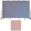 Screenflex 5 Panel Portable Room Divider, 6'8"H x 9'5"L, Vinyl Color: Raspberry Mist