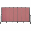 Screenflex 7 Panel Portable Room Divider, 6'8"H x 13'1"L, Fabric Color: Rose