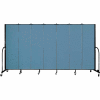 Screenflex 7 Panel Portable Room Divider, 6'8"H x 13'1"W, Fabric Color: Blue