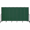 Screenflex 7 Panel Portable Room Divider, 6'8"H x 13'1"L, Fabric Color: Green
