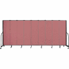 Screenflex 9 Panel Portable Room Divider, 6'8"H x 16'9"L, Fabric Color: Rose