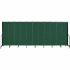 Screenflex 11 Panel Portable Room Divider, 7'4"H x 20'5"L, Fabric Color: Green