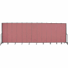 Screenflex 13 Panel Portable Room Divider, 7'4"H x 24'1"L, Fabric Color: Rose