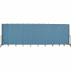 Screenflex 13 Panel Portable Room Divider, 7'4"H x 24'1"L, Fabric Color: Blue