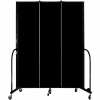 Screenflex 3 Panel Portable Room Divider, 7'4"H x 5'9"L, Fabric Color: Charcoal Black