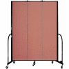 Screenflex 3 Panel Portable Room Divider, 7'4"H x 5'9"L, Fabric Color: Cranberry