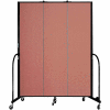 Screenflex 3 Panel Portable Room Divider, 7'4"H x 5'9"W, Fabric Color: Cranberry