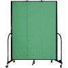 Screenflex 3 Panel Portable Room Divider, 7'4"H x 5'9"L, Fabric Color: Sea Green