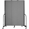 Screenflex 3 Panel Portable Room Divider, 7'4"H x 5'9"W, Fabric Color: Grey