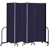 Screenflex 5 Panel Portable Room Divider, 7'4" H x 9'5" L, Fabric Color: Navy