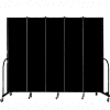 Screenflex 5 Panel Portable Room Divider, 7'4"H x 9'5"L, Fabric Color: Charcoal Black