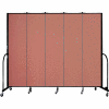 Screenflex 5 Panel Portable Room Divider, 7'4"H x 9'5"L, Fabric Color: Cranberry