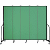 Screenflex 5 Panel Portable Room Divider, 7'4"H x 9'5"L, Fabric Color: Sea Green
