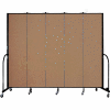 Screenflex 5 Panel Portable Room Divider, 7'4"H x 9'5"L, Fabric Color: Beech