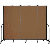 Screenflex 5 Panel Portable Room Divider, 7'4"H x 9'5"L, Fabric Color: Oatmeal