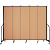 Screenflex 5 Panel Portable Room Divider, 7'4"H x 9'5"L, Fabric Color: Wheat