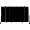 Screenflex 7 Panel Portable Room Divider, 7'4"H x 13'1"L, Fabric Color: Charcoal Black