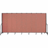Screenflex 9 Panel Portable Room Divider, 7'4"H x 16'9"W, Fabric Color: Cranberry