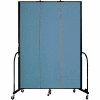 Screenflex 3 Panel Portable Room Divider, 8'H x 5'9"W, Fabric Color: Summer Blue