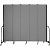 Screenflex 5 Panel Portable Room Divider, 8'H x 9'5"L, Fabric Color: Stone