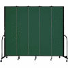 Screenflex 5 Panel Portable Room Divider, 8'H x 9'5"L, Fabric Color: Mallard