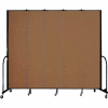 Screenflex 5 Panel Portable Room Divider, 8'H x 9'5"L, Fabric Color: Walnut